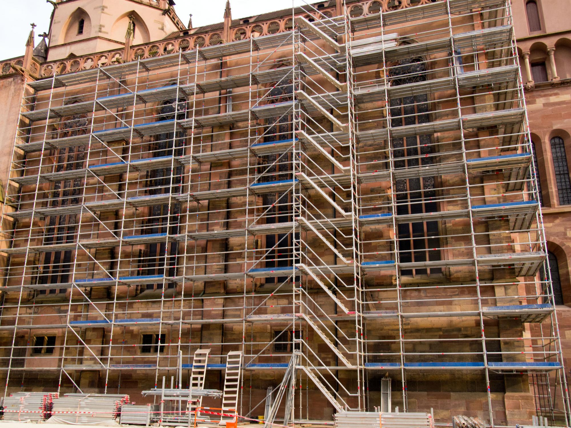 Chantier de ravalement de façade 