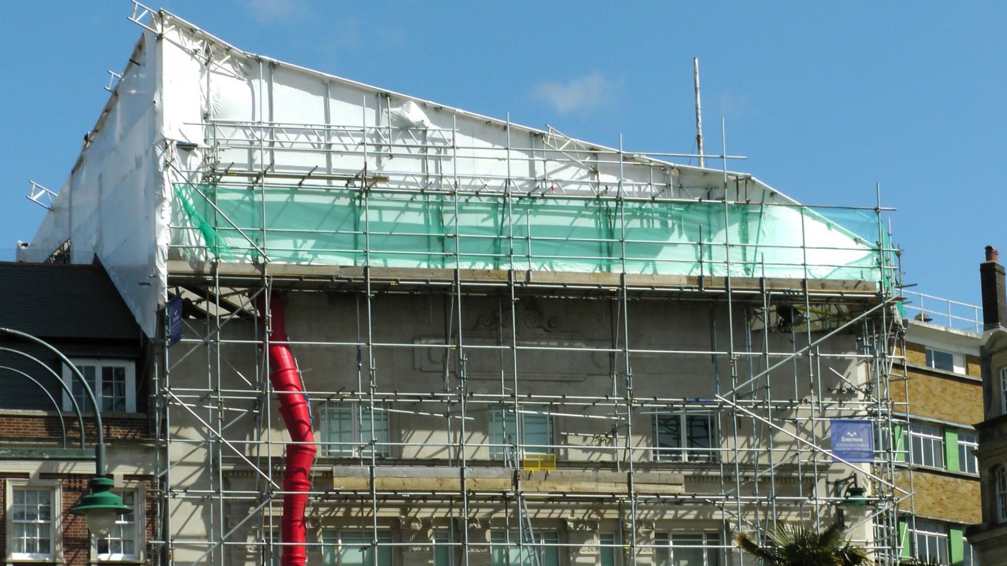 chantier de ravalement de façade