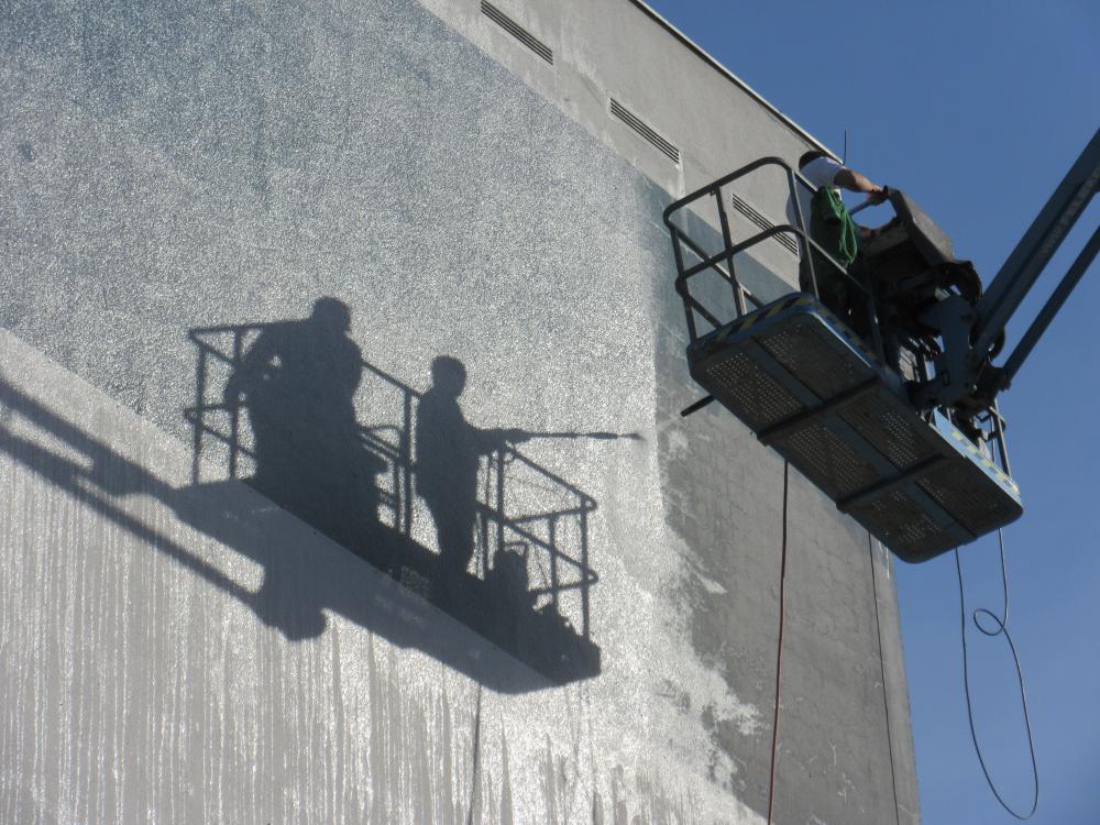 Façade d'immeuble, hydrofugation 